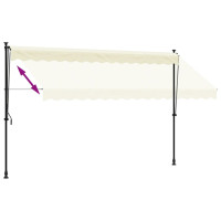 Produktbild för Markis infällbar gräddvit 350x150 cm tyg och stål