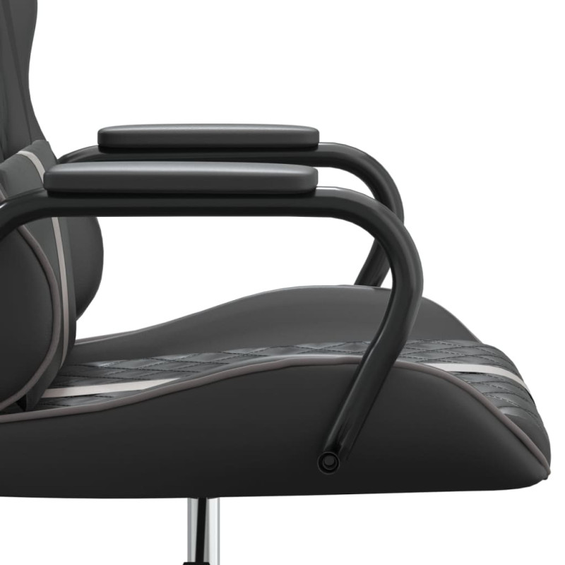 Produktbild för Gamingstol med massage grå och svart konstläder