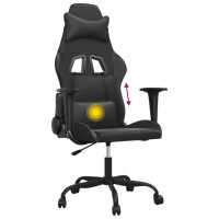 Produktbild för Gamingstol med massage svart konstläder
