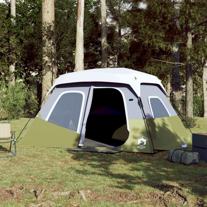 Produktbild för Campingtält med LEDs 6 personer ljusgrön