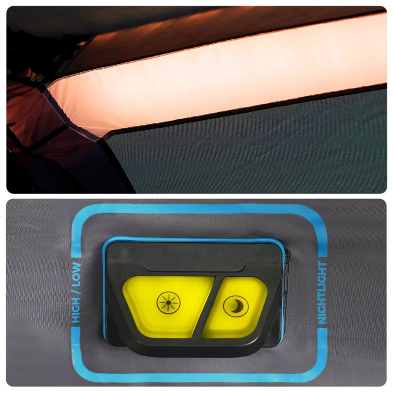 Produktbild för Campingtält med LEDs 6 personer ljusgrön