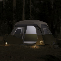Miniatyr av produktbild för Campingtält med LEDs 6 personer ljusgrön