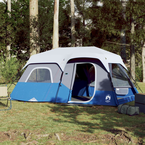 vidaXL Campingtält med LEDs 9 personer ljusblå