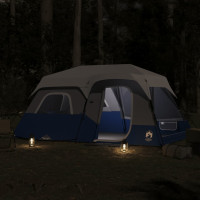 Miniatyr av produktbild för Campingtält med LEDs 9 personer ljusblå