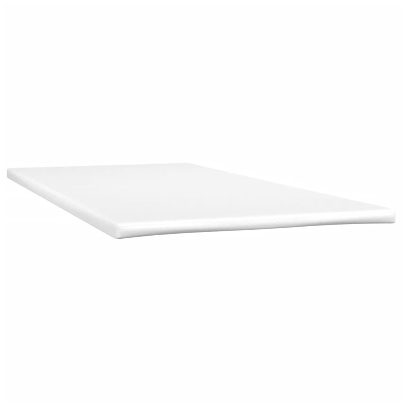 Produktbild för Ramsäng med madrass & LED vit 120x190 cm konstläder