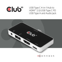 Produktbild för Club 3D USB Type C 4-in-1 Hub - dockningsstation - USB-C - HDMI