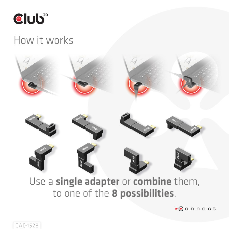 Produktbild för CLUB3D CAC-1528 kabelomvandlare (hane/hona) USB C