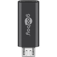 Miniatyr av produktbild för Goobay 55553 kabelomvandlare (hane/hona) USB Micro B USB C Grå