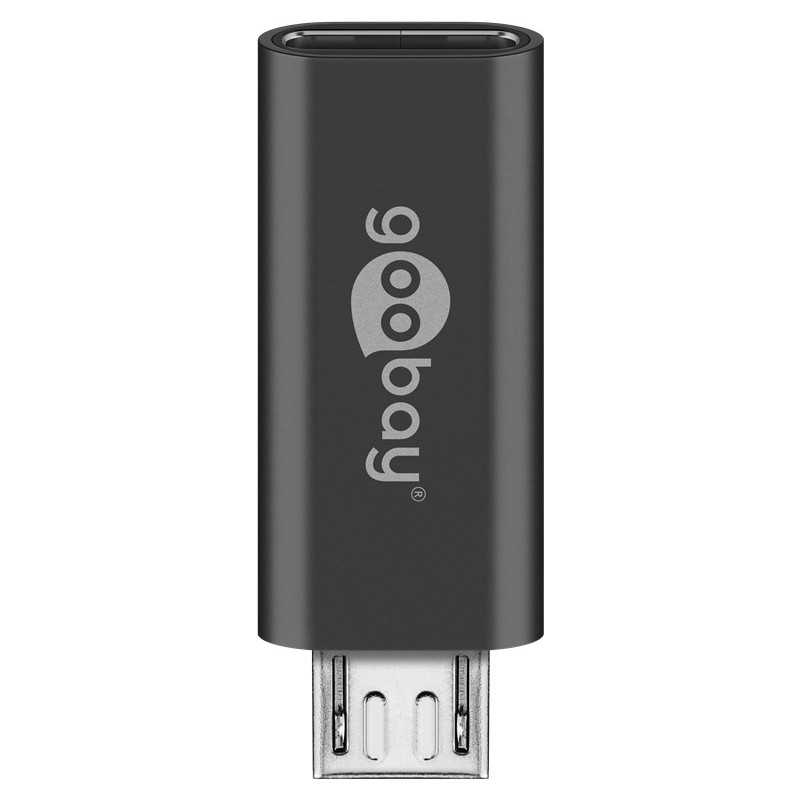Produktbild för Goobay 55553 kabelomvandlare (hane/hona) USB Micro B USB C Grå