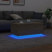Produktbild för Soffbord med LED sonoma-ek 90x50x40 cm