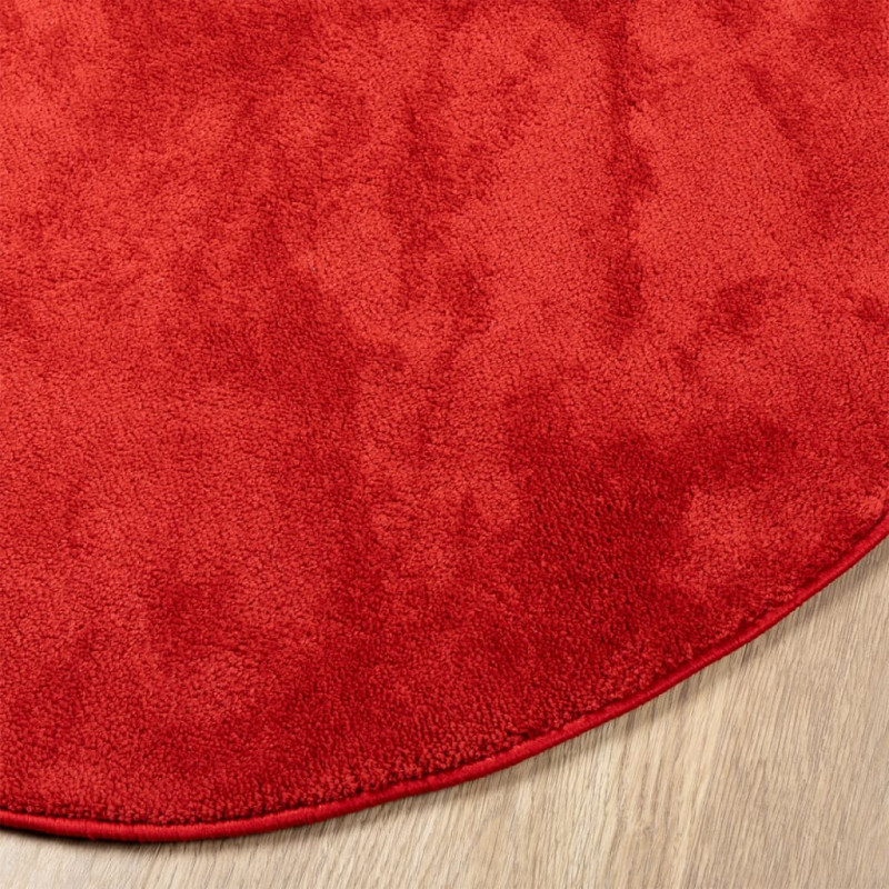 Produktbild för Matta OVIEDO kort lugg röd Ø 120 cm