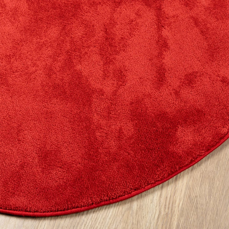 Produktbild för Matta OVIEDO kort lugg röd Ø 80 cm