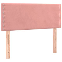 Miniatyr av produktbild för Ramsäng med madrass & LED rosa 120x190 cm sammet