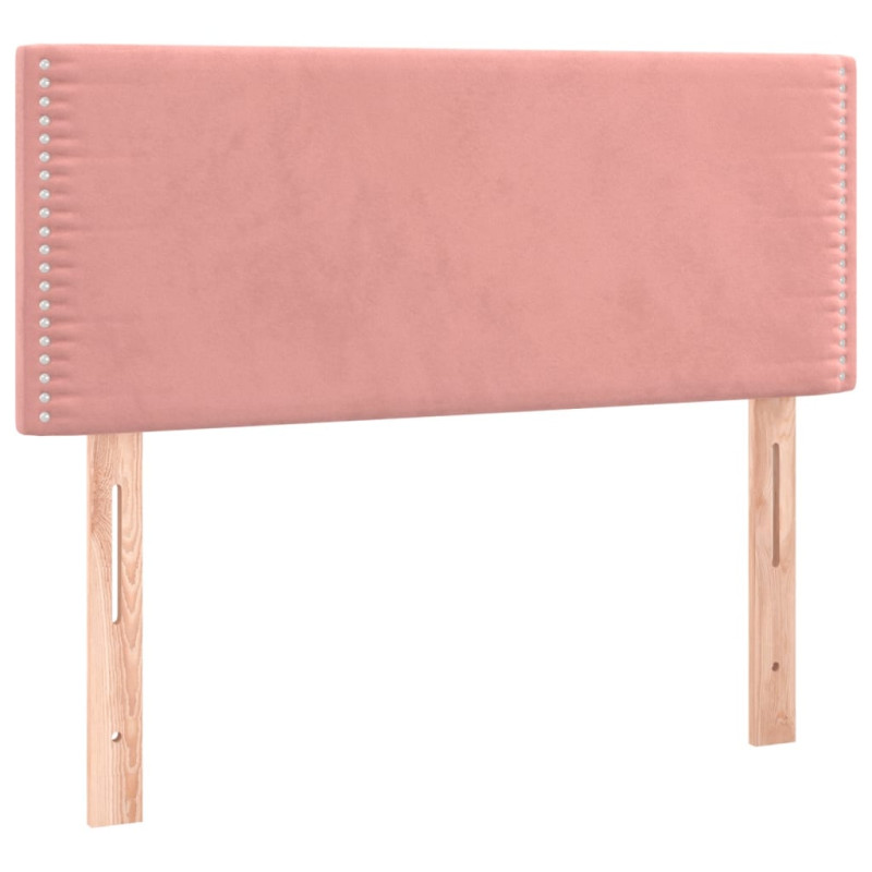 Produktbild för Ramsäng med madrass & LED rosa 120x190 cm sammet