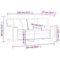 Produktbild för 2-sits soffa med prydnadskuddar vinröd 120 cm konstläder