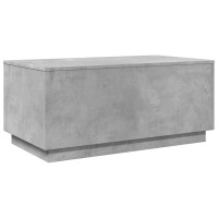 Produktbild för Soffbord med LED betonggrå 90x50x40 cm