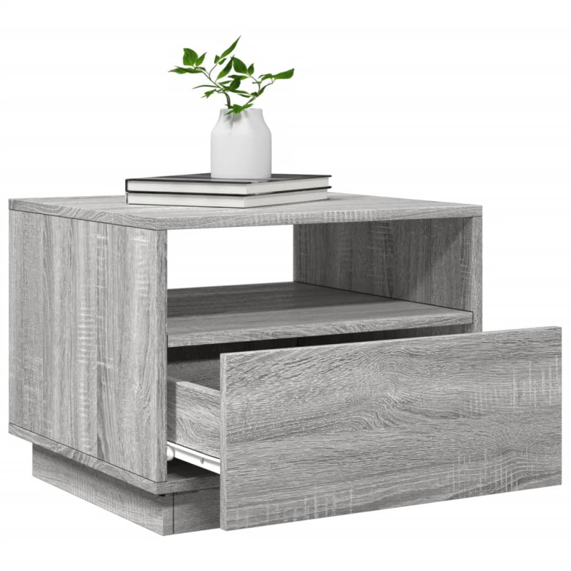 Produktbild för Soffbord med LED grå sonoma 50x49x40 cm
