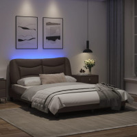 Produktbild för Sängram med LED-belysning brun 120x200 cm konstläder