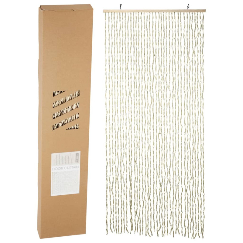 Produktbild för H&S Collection Dörrgardin 90x200 cm naturlig bambu