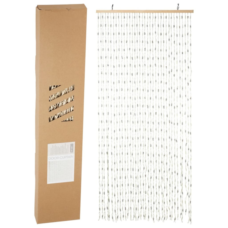 Produktbild för H&S Collection Dörrgardin 90x200 cm flerfärgad bambu