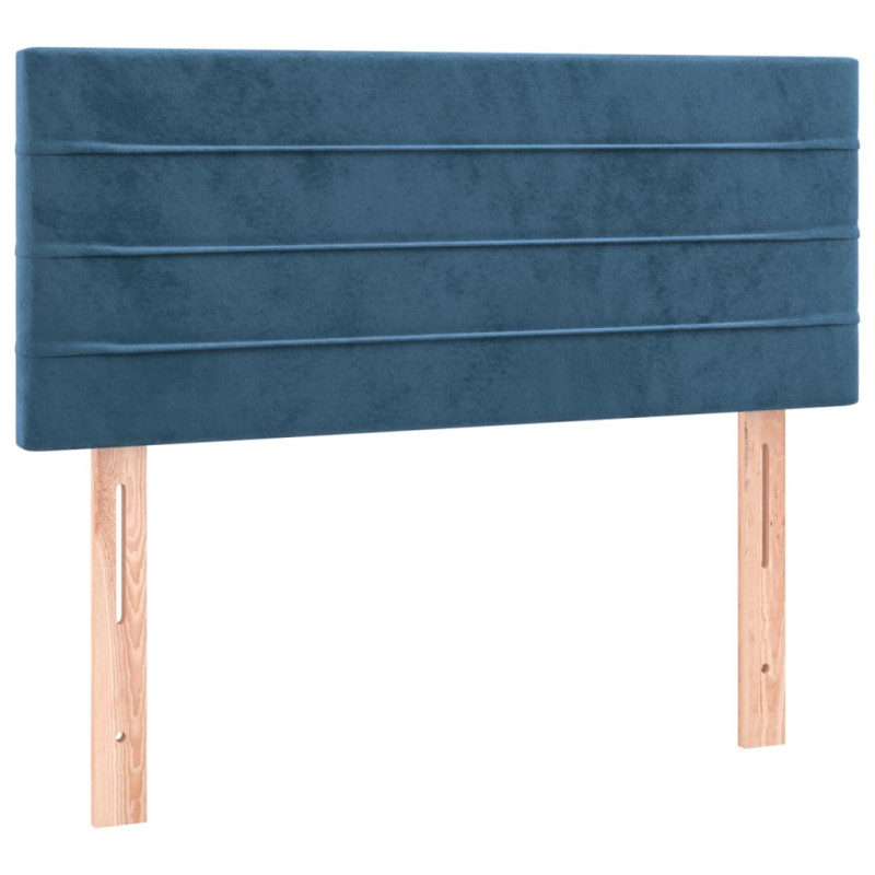 Produktbild för Ramsäng med madrass & LED mörkblå 120x190 cm sammet