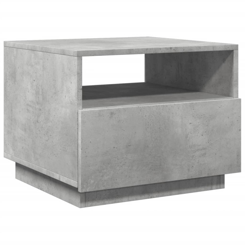 Produktbild för Soffbord med LED betonggrå 50x49x40 cm
