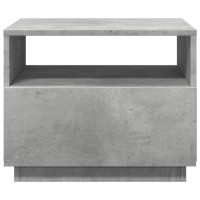 Miniatyr av produktbild för Soffbord med LED betonggrå 50x49x40 cm
