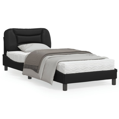 vidaXL Bed Frame with LED without Mattress "Hvar" Black 90x200 cm - Sängar & Sängramar