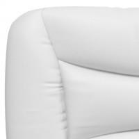 Produktbild för Sängram med LED-belysning vit 140x190 cm konstläder