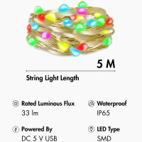 Miniatyr av produktbild för RGB-ljusslinga med fjärrkontroll och WiFi Tuya IP65 5 m