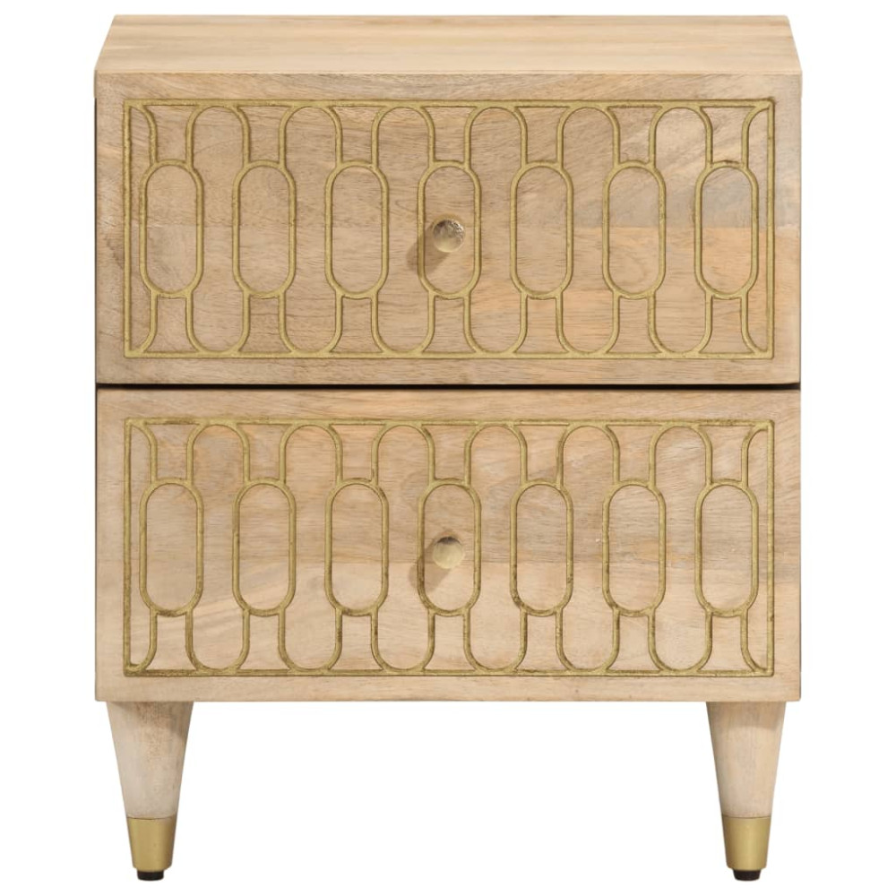 Produktbild för Nattduksbord 2 st 40x33x46 cm massivt mangoträ