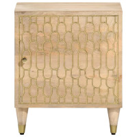 Produktbild för Nattduksbord 2 st 40x33x46 cm massivt mangoträ