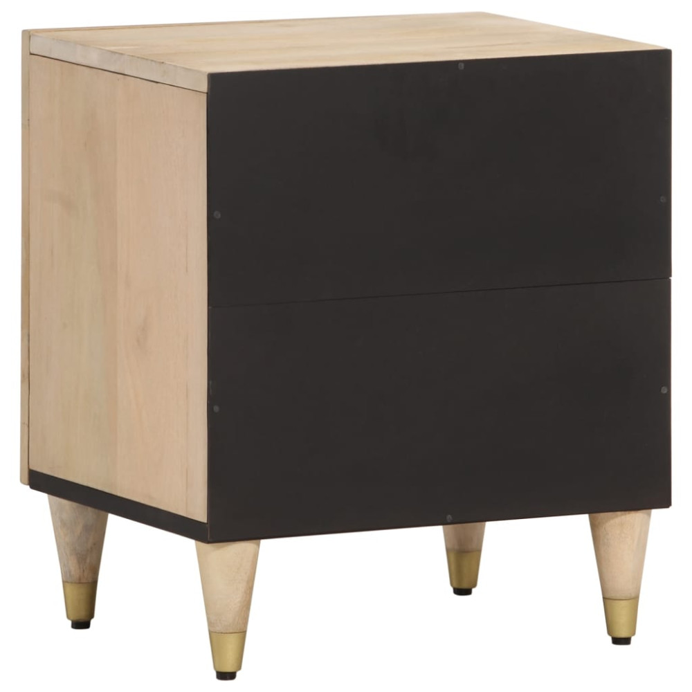 Produktbild för Nattduksbord 2 st 40x33x46 cm massivt mangoträ