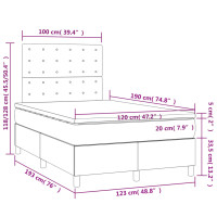 Miniatyr av produktbild för Ramsäng med madrass ljusgrå 120x190 cm sammet