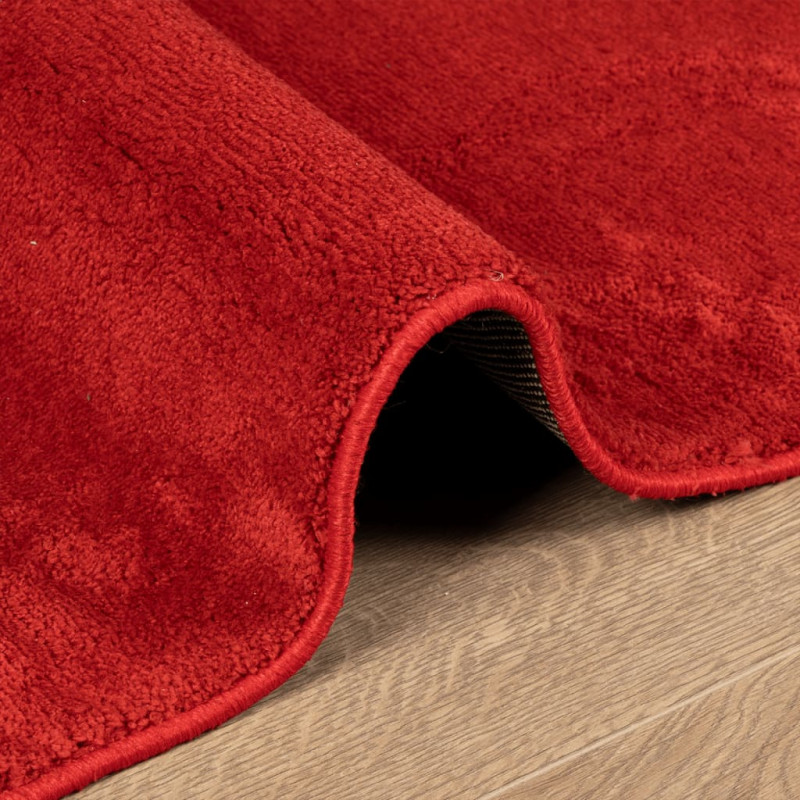 Produktbild för Matta OVIEDO kort lugg röd 160x160 cm