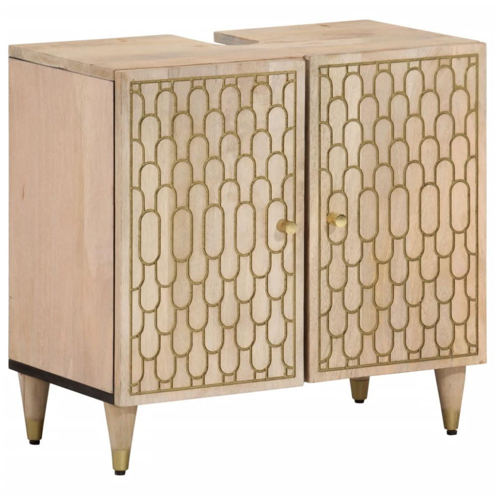 Produktbild för Tvättställsskåp 62x33x58 cm massivt mangoträ