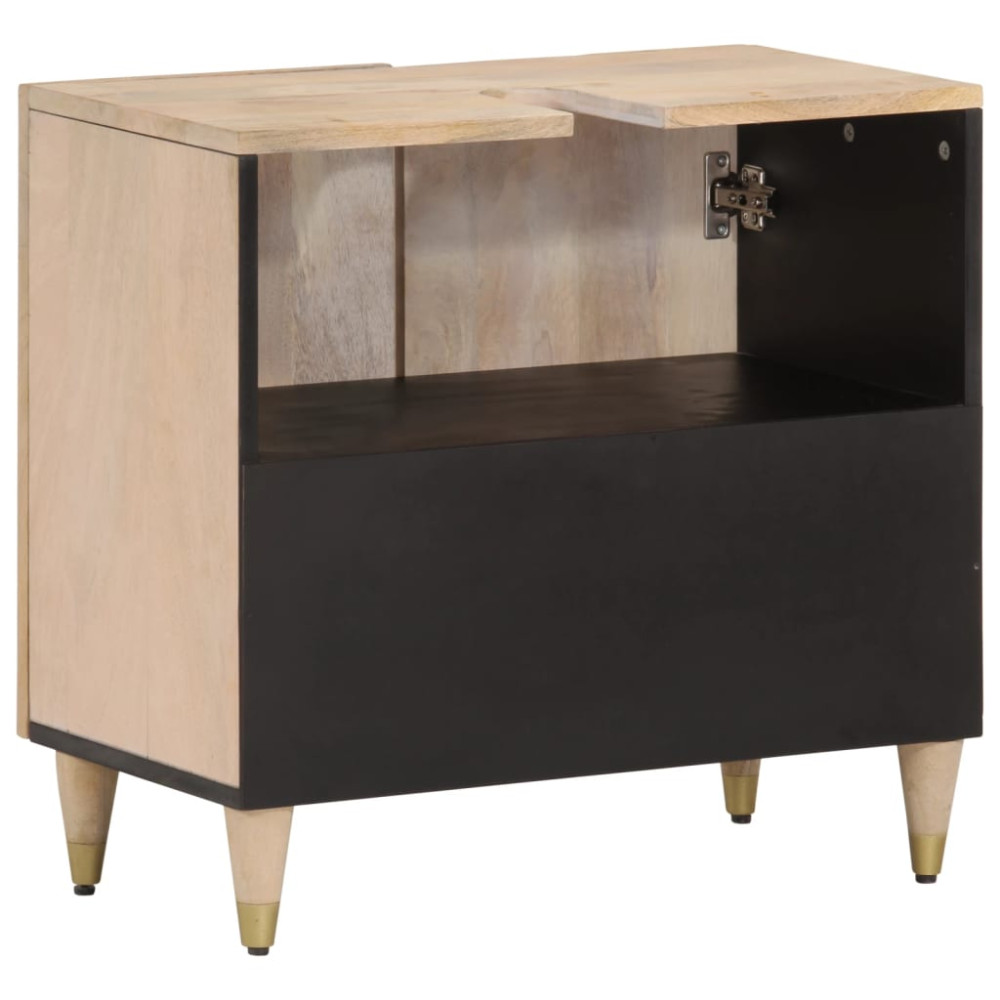 Produktbild för Tvättställsskåp 62x33x58 cm massivt mangoträ