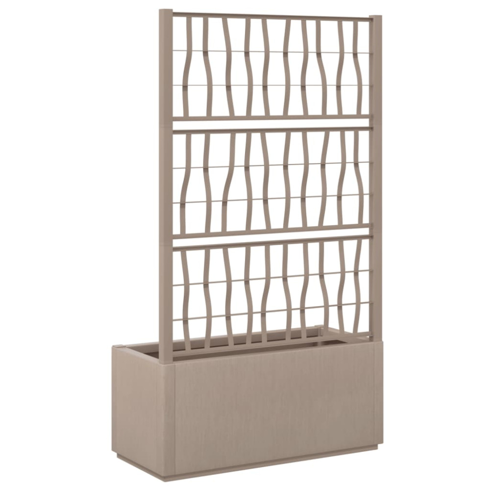 Produktbild för Odlingslåda med spaljé ljusbrun 80x36x140 cm PP