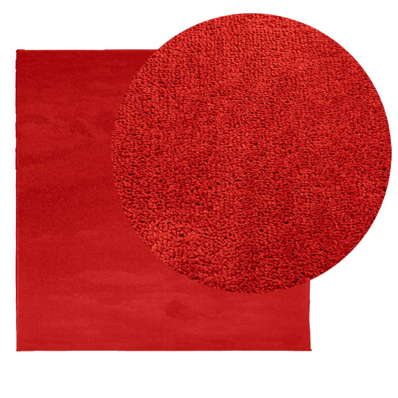 Produktbild för Matta OVIEDO kort lugg röd 240x240 cm