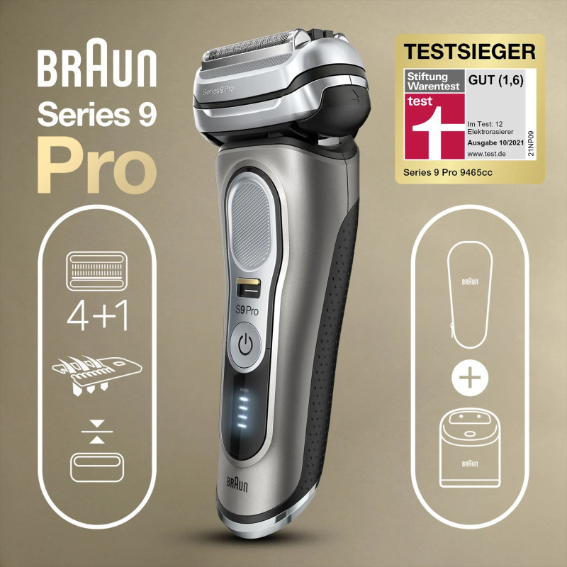 Produktbild för Braun Series 9 Pro 9485cc Folierakapparat Trimmer Svart, Silver