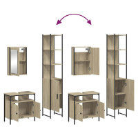 Miniatyr av produktbild för Badrumsmöbler set 3 delar sonoma-ek konstruerat trä