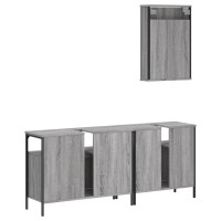 Miniatyr av produktbild för Badrumsmöbler set 3 delar grå sonoma konstruerat trä