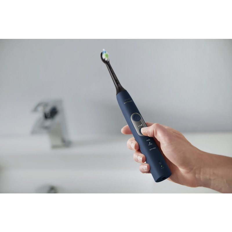 Produktbild för Philips Sonicare ProtectiveClean 6100 HX6871/47 elektriska tandborstar Vuxen Ultraljudstandborste Svart, Blå