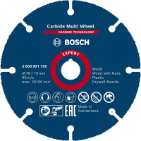Miniatyr av produktbild för Bosch 2 608 901 196 slipskiva Plast, Trä Kapskiva