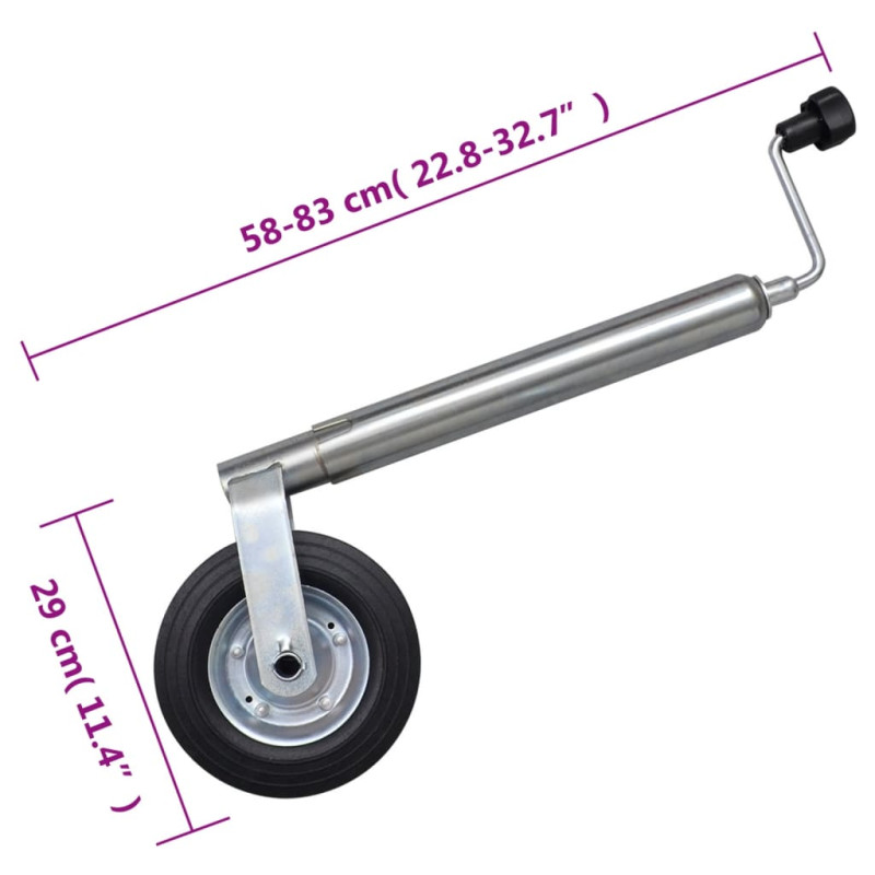 Produktbild för Stödhjul 48 mm med 1 delad klämma och däckstopp