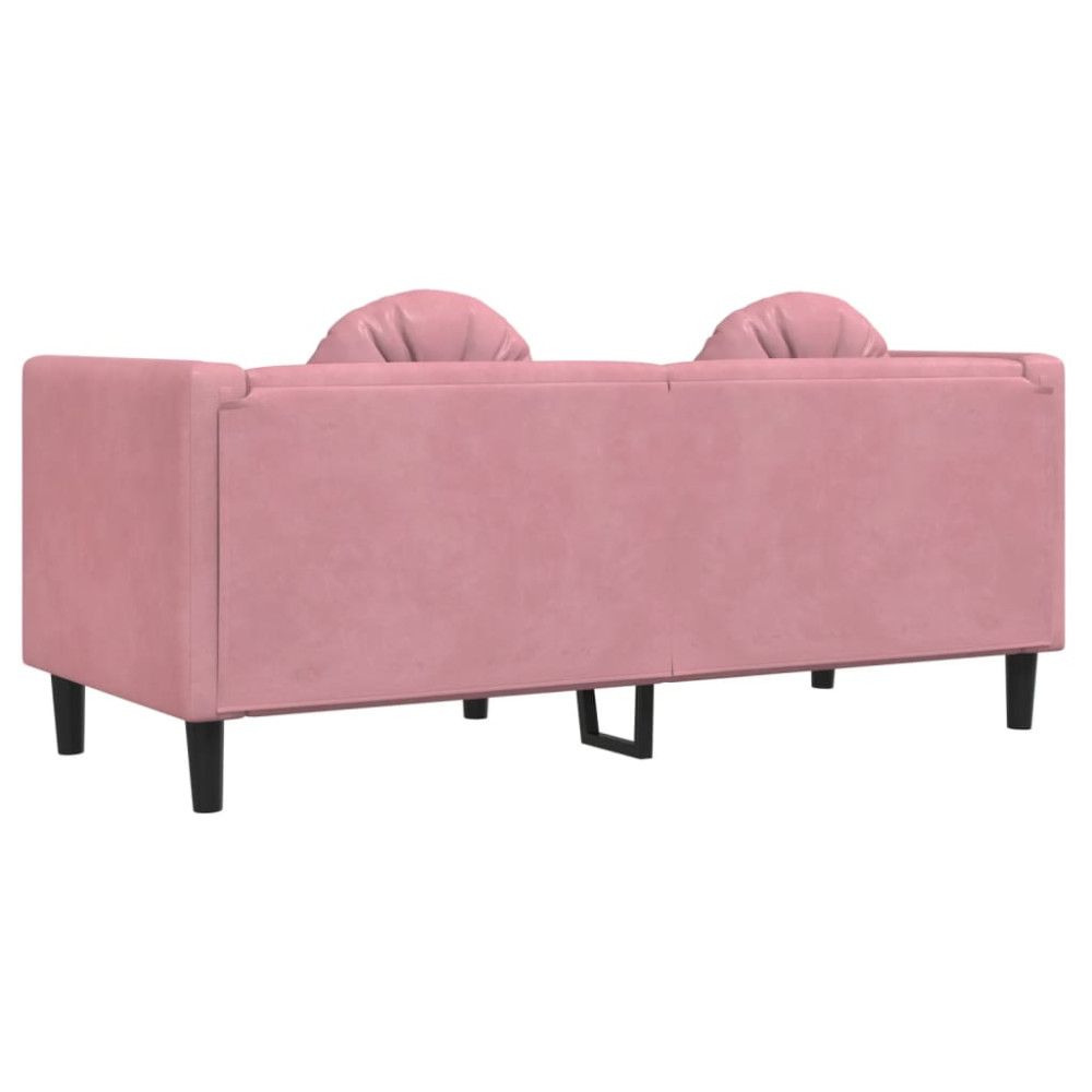 Produktbild för Soffa med kuddar 2-sits rosa sammet