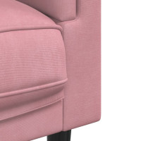 Produktbild för Soffa med kuddar 2-sits rosa sammet
