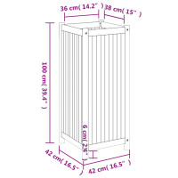 Produktbild för Odlingslåda med foder 42x42x100 cm massivt akaciaträ