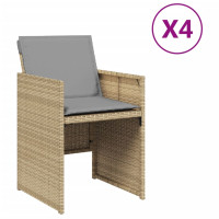 Produktbild för Trädgårdsstolar med dynor 4 st blandad beige konstrotting