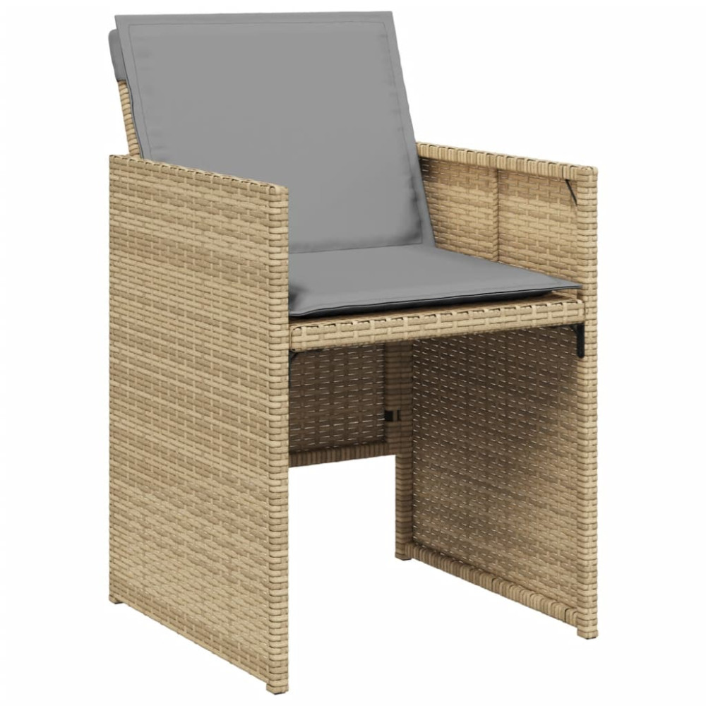 Produktbild för Trädgårdsstolar med dynor 4 st blandad beige konstrotting